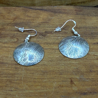 Silver Tray Earrings - Circle