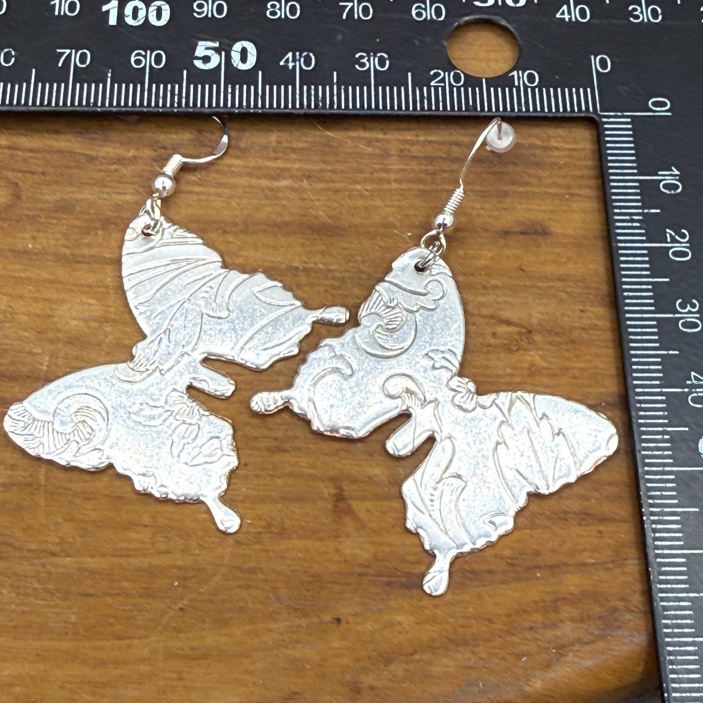 Silver Butterfly Serving Tray Earrings