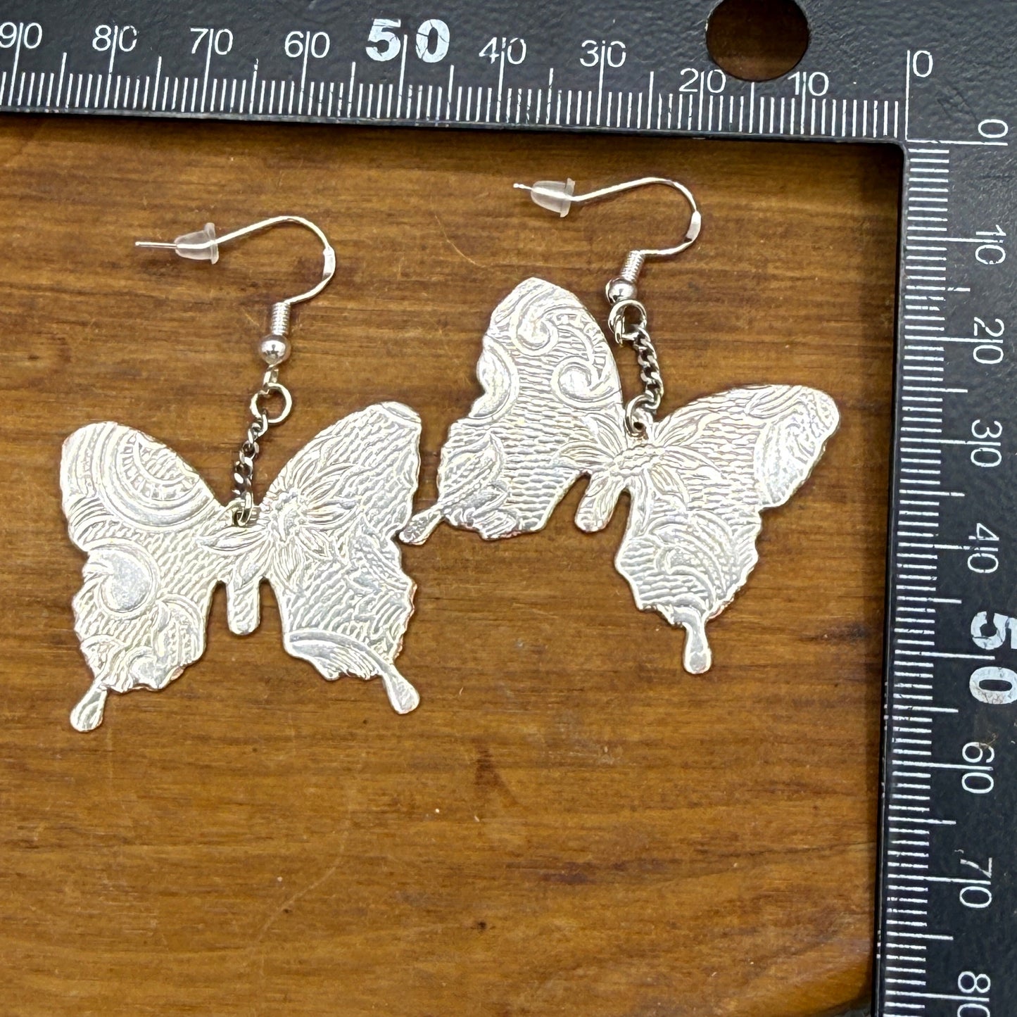 Silver Butterfly Serving Tray Earrings