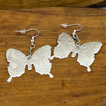 Silver Butterfly Serving Tray Earrings