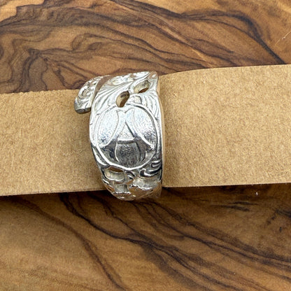 Souvenir Spoon Ring with "A" on it.