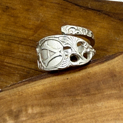 Souvenir Spoon Ring with "A" on it.