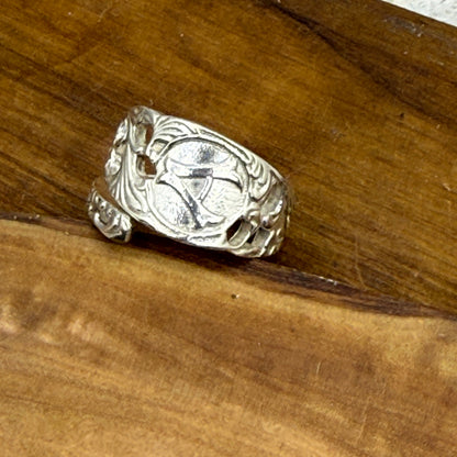 Souvenir Spoon Ring with "A" on it.