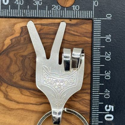 "Peace" Fork Keychain