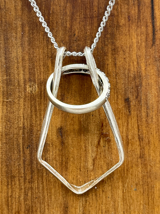 Sterling Silver Ring Keeper Ring Holder Pendant Necklace