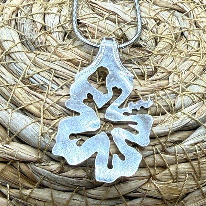 Handcut Silver Flower Pendant
