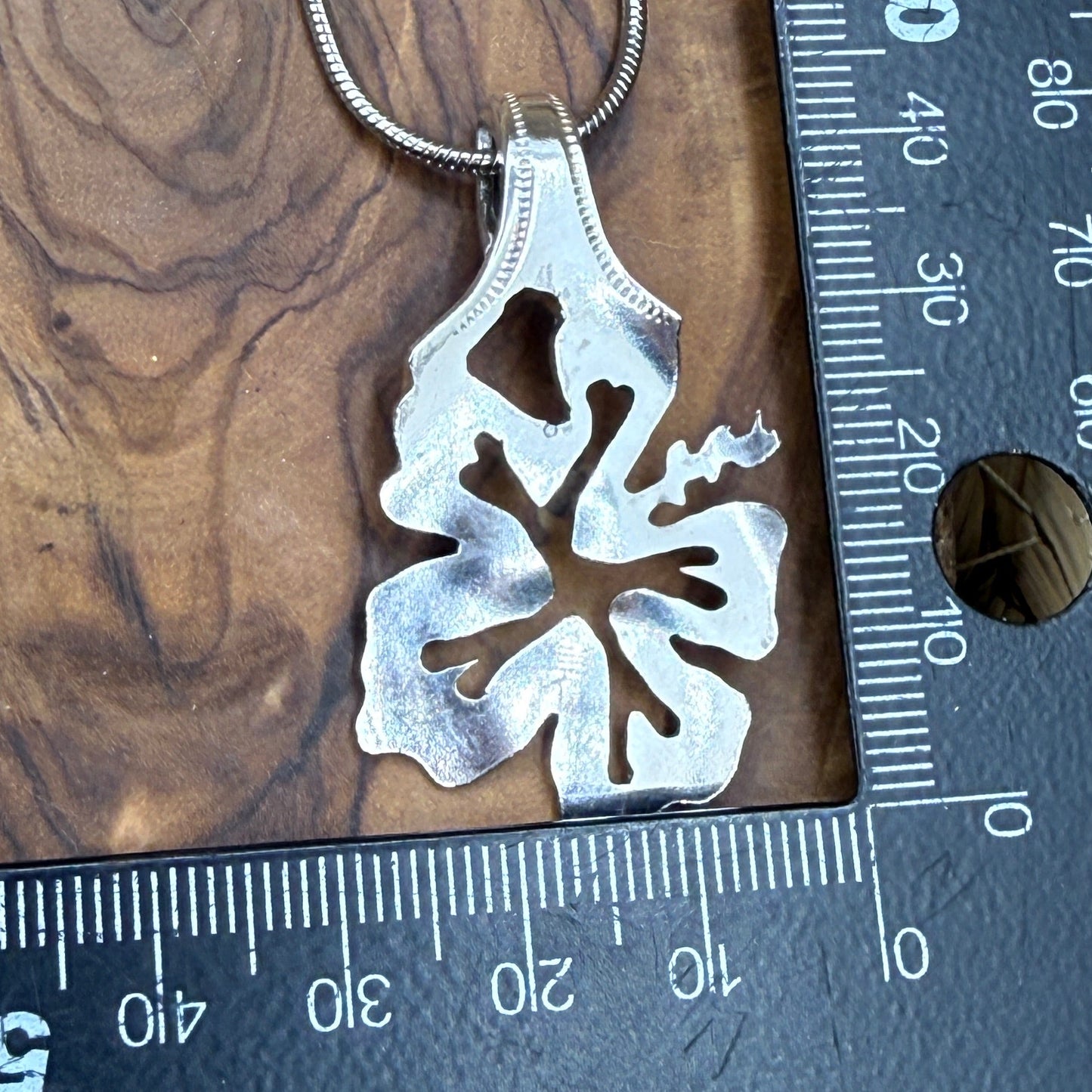 Handcut Silver Flower Pendant
