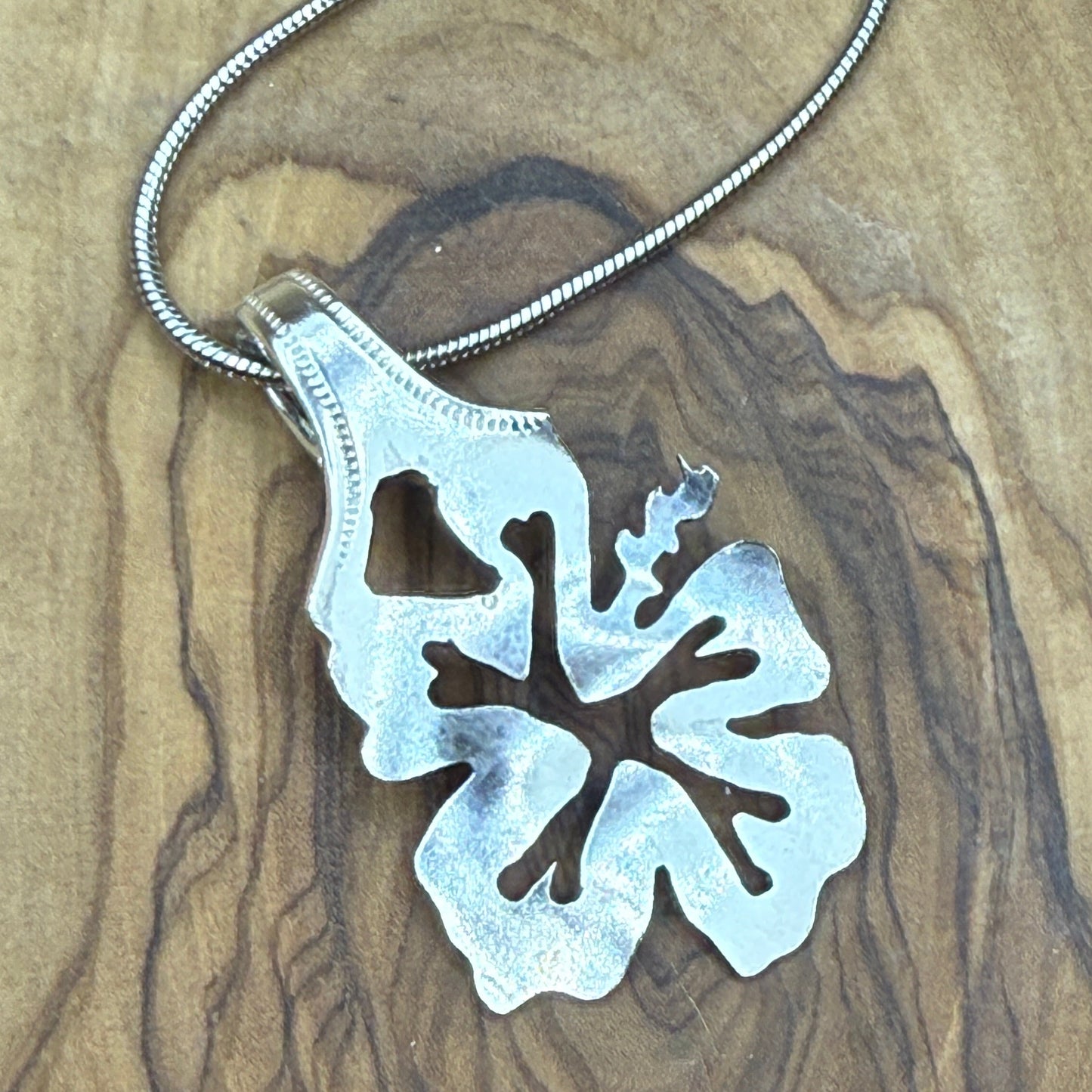 Handcut Silver Flower Pendant