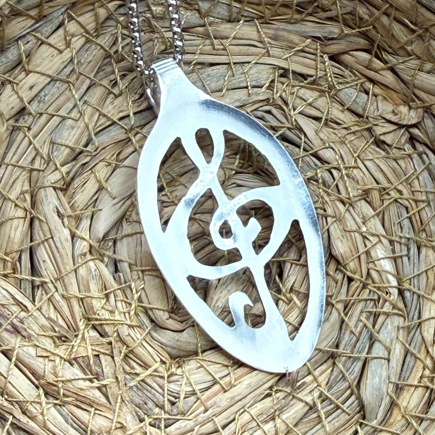 Hand cut Silver Treble Clef Pendant