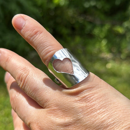 Silver Spoon Ring with Heart