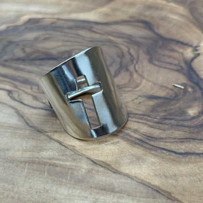 Silver Spoon Ring with Cross