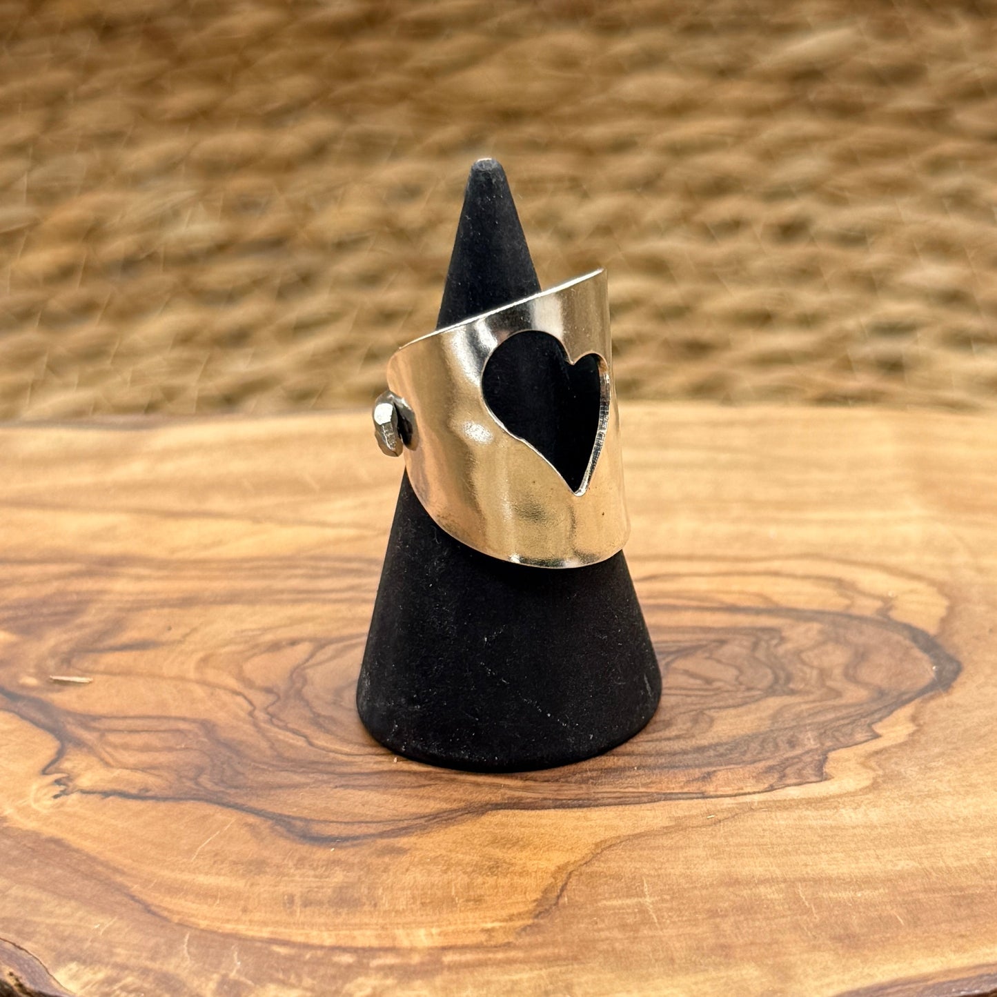 Silver Spoon Ring with Heart