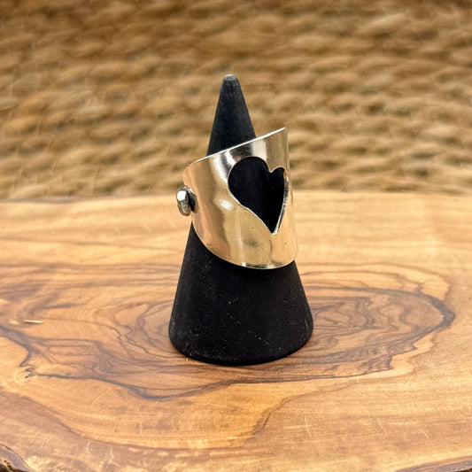 Silver Spoon Ring with Heart