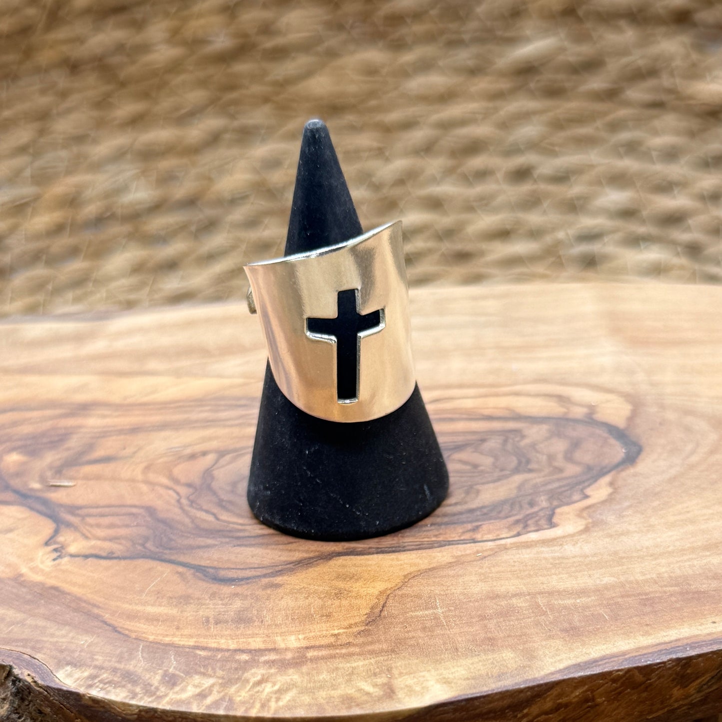 Silver Spoon Ring with Cross
