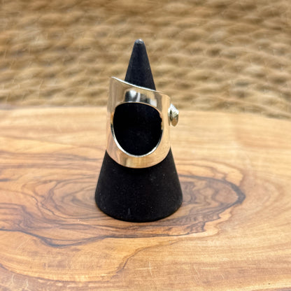 Silver Spoon Ring with circle
