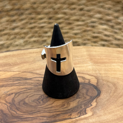 Silver Spoon Ring with Cross