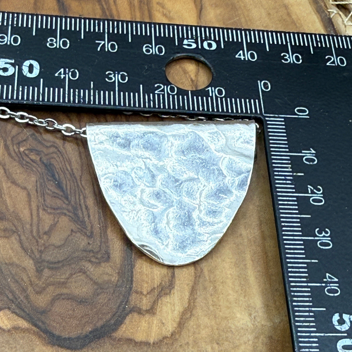Silver Spoon Bowl Pendant - Hammered Texture - Large
