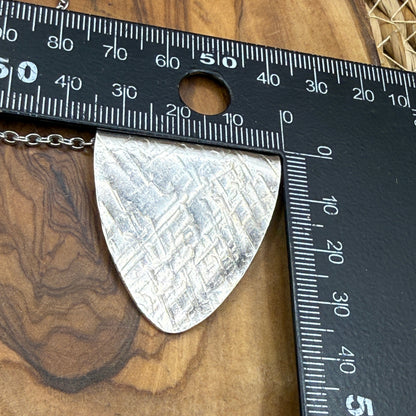 Silver Spoon Bowl Pendant - Hammered Line Texture