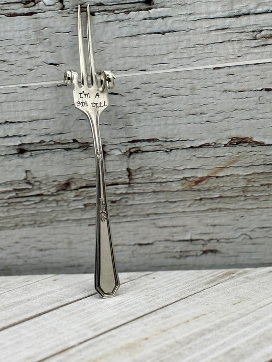 Pickle Fork Hand stamped Silver Fork Pickle Lover Gift Charcuterie Board Accessories Unique and One of a Kind "I'm a big dill"