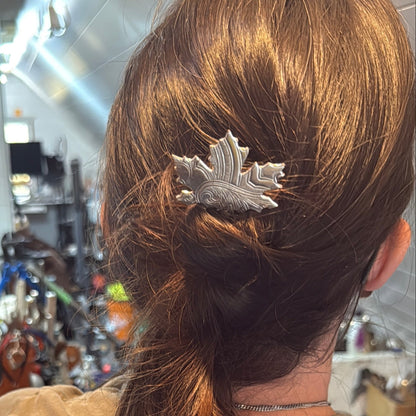 French Hair Pin - Maple Leaf Large