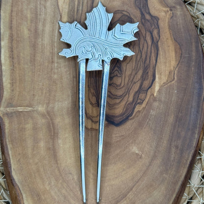 French Hair Pin - Maple Leaf Large