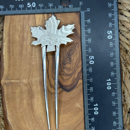 French Hair Pin - Maple Leaf Large