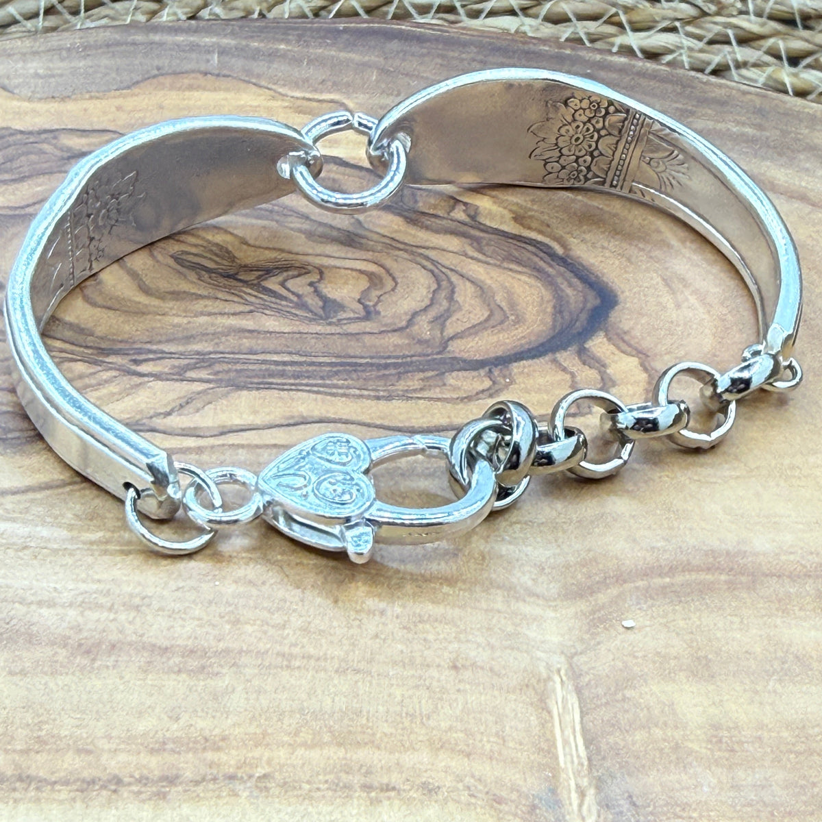 Silver Bracelet Adjustable "First Love Pattern"