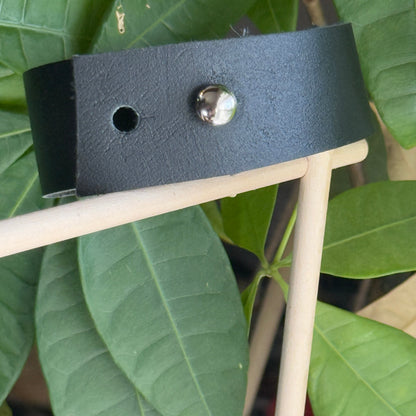 Silver and Leather Bat Bracelet