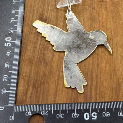 Silver Hummingbird Holiday Christmas Ornament