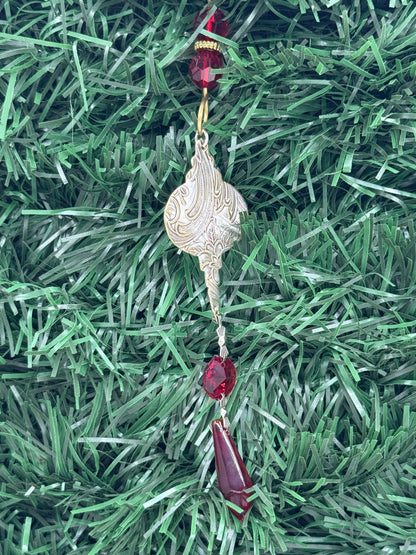 Silver Christmas Tree Ornament with crystals