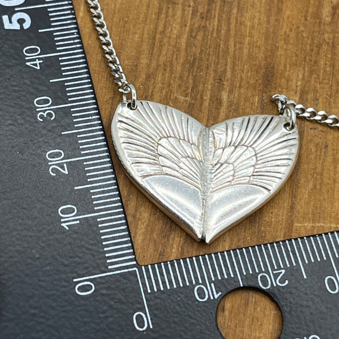 Silver Heart Pendant and Necklace Handmade from Vintage and Antique Silver Plated Spoon and Fork Ends