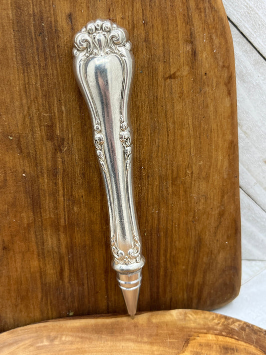 Antique Vintage Silverware Pen, Silver Knife Handle Pen, Unique Teacher, Groomsmen, Bridesmaid Gift Present