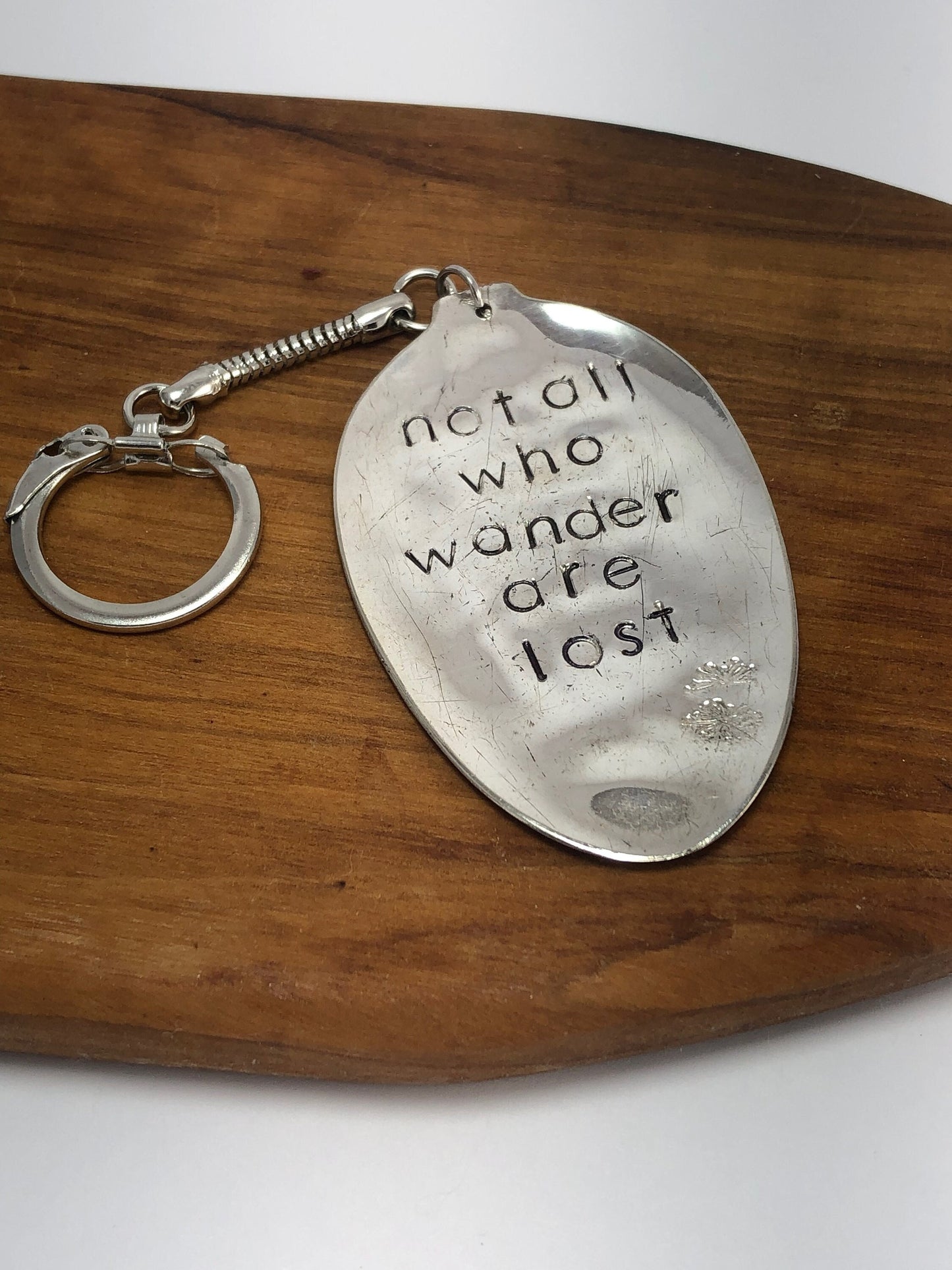 Personalized Silver Keychain, Spoon Keychain, Keychain with quote, Gift for new driver