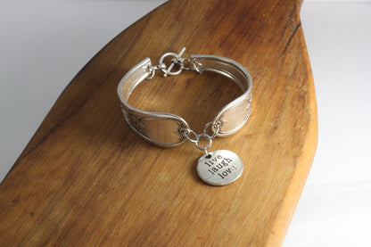 Live, Laugh, Love Silverware Bracelet | Perfect Gift for Her | Silver Bracelet | Spoon Handle Bracelet | Charm Bracelet | Gift for mom