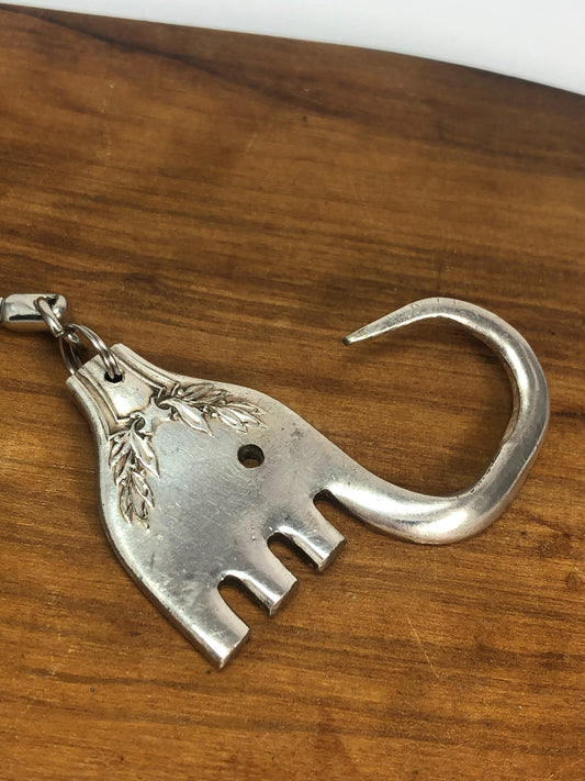 Elephant Keychain, Keychain, Lucky keychain, Silverware Jewelry, Good Luck, Gift for him, Gift for her, Unique and One of a Kind, Keychain