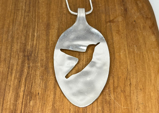 Hand cut Hummingbird Pendant