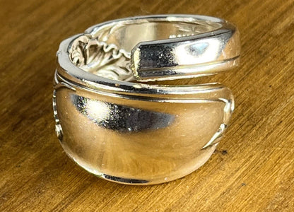Silver Wrap Bypass Ring made from Vintage Silver Plated Spoon Handle, Silver Spoon Ring, Perfect Unique Gift for her