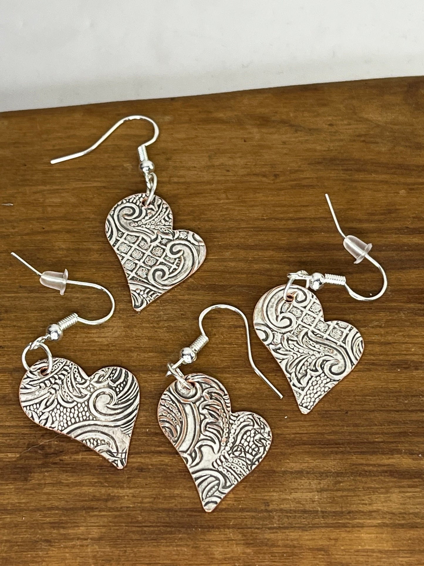 Silver Earrings made from vintage silver plated trays, Silverware Jewelry, Unique Gift for her, Silver Drop Earrings