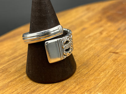 Silver Ring in bypass style made from Vintage Silver Plated Spoon Handle, Silver Spoon Ring, Perfect Unique Gift for her